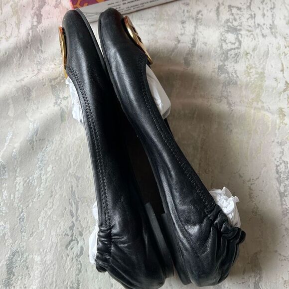 Tory Burch Classic Reva Ballet Flat Black Gold - Picture 5 of 15